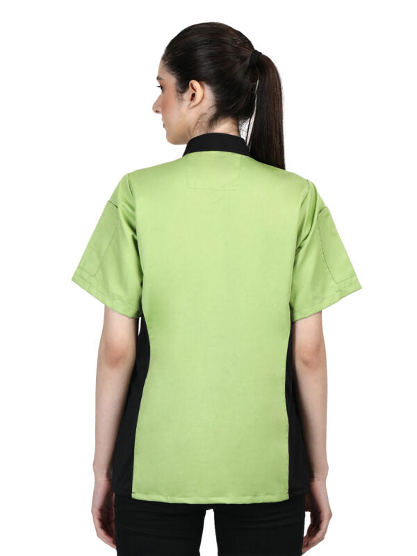 Short Sleeves Only Women’s Ladies Side Mesh Chef’s Coat Jacket By Uniformates – Green